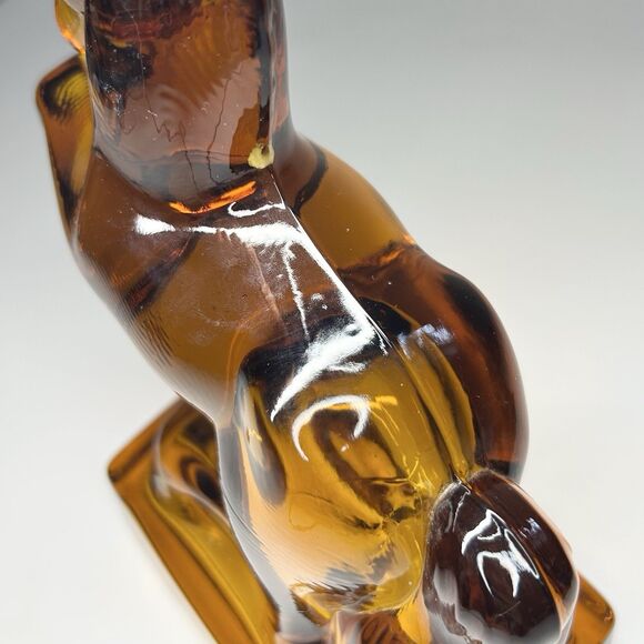 Vintage Rare L.E. Smith Amber Satin Glass Rearing Horse Bookends Pair Of 2 MCM - Picture 10 of 13